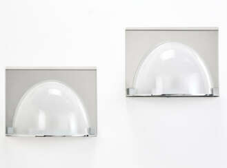 Pair of two-light wall lamps model "LP23 Mezzovale"