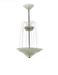 Suspension lamp in rostrato colorless transparent blown glass