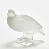 Sculpture depicting a bird in blown glass in a transparent colorless mold partially etched on the external surface - photo 1
