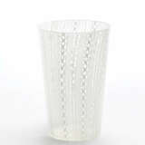 Truncated cone-shaped glass vase with lattimo zanfirico canes - photo 1