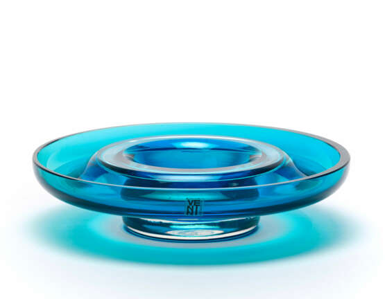 Centerpiece in transparent blue and colorless blown glass - Foto 1