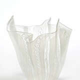 Fazzoletto vase in clear blown glass with lattimo zanfirico canes - Foto 1