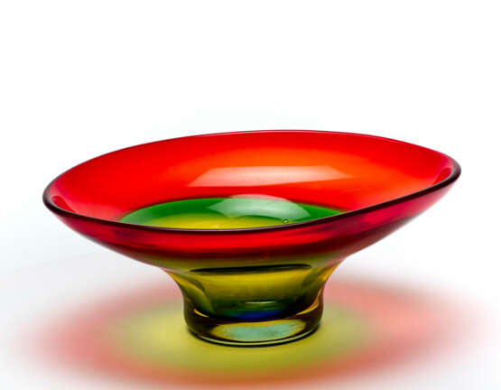 Centerpiece in transparent yellow, green and red glass - photo 1