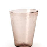 Clear colorless amethyst blown glass vase with inclusion of regularly arranged bubbles - Foto 1