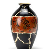 Ceramic vase glazed in black, white and red - photo 1