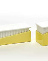 Two boxes in white and yellow ceramic