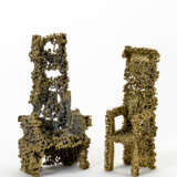 Two bronze sculptures depicting chairs - photo 1