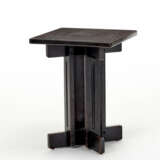 Arts and Crafts coffee table in solid wood with cross base and four grooved central supports - photo 1