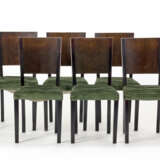 Six chairs in solid wood and veneered in aniline-stained oak - Foto 1