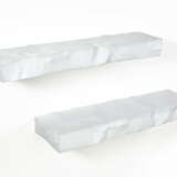 Two white painted embossed iron shelves - photo 1