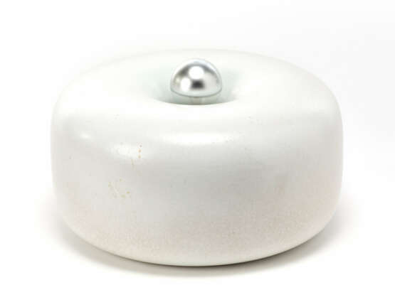 Table lamp in white glazed stoneware - photo 1