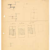 Lot consisting of fifteen sheets relating to the study for modular stairs for Casa Città - Foto 1