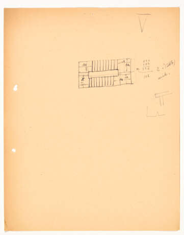 Lot consisting of fifteen sheets relating to the study for modular stairs for Casa Città - photo 6