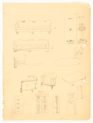 Studies for the furnishings of Villa Vittoria in Florence, commissioned by the Contini-Bonacossi counts