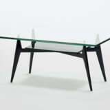 Coffee table in black lacquered wood with two glass tops - photo 1