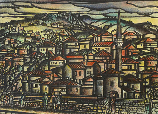 Югославия. Сараево Réalisme Peinture de paysage 1969 - photo 1