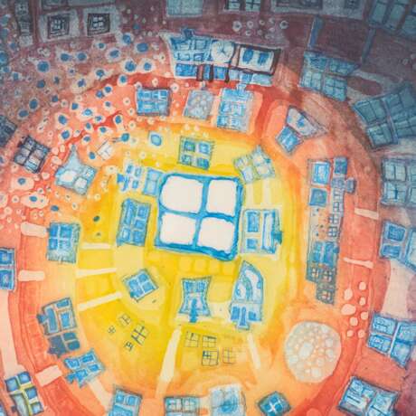 HUNDERTWASSER, FRIEDENSREICH (1928-2000), "Window out of the pond, yellow blue", - фото 6