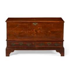 A CHIPPENDALE INLAID WALNUT BLANKET CHEST
