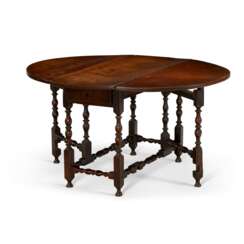 A WILLIAM AND MARY TURNED CHERRYWOOD GATELEG TABLE