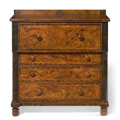 A CLASSICAL PAINT-DECORATED PINE CHEST-OF-DRAWERS - photo 1