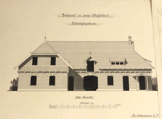4 Architektur Zeichnungen - Ackermann, M. - Foto 3