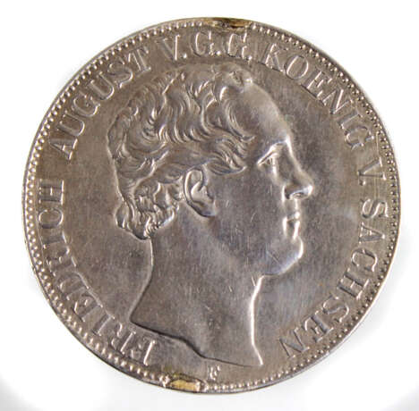 Doppeltaler Friedrich August II. Sachsen 1850 F - фото 1