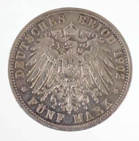5 Mark Wilhelm II Preussen 1902 A - photo 2