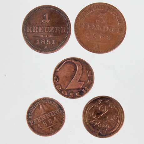 5 Kursmünzen Österreich und Preussen 1851/1926 - Foto 1