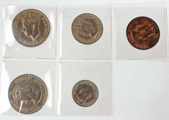 5 Kursmünzen Zypern 1947/56