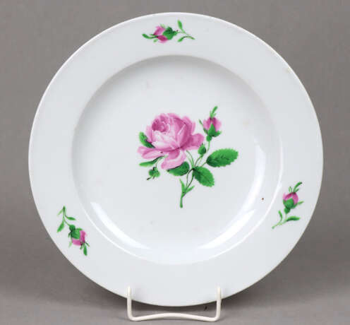 Meissen Speiseteller *Rote Rose* 19, Jhd. - photo 1