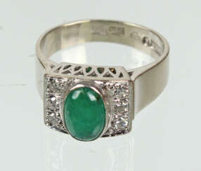 Smaragd Brillant Ring - WG 750