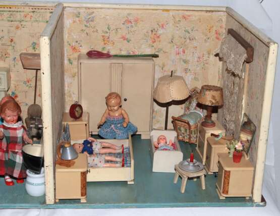Puppenstube mit Einrichtung 1950/60er Jahre - Foto 3