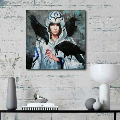 Witch Canvas Mixed media Abstract art Fantasy Russia 2021 - photo 3