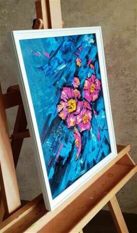 Peinture «Fleurs lumineuses», Panneau de fibres de bois apprêté, Huile, Expressionnisme abstrait, цветы мастехином, Russie, 2021 - photo 7