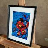 Gemälde „Rote Blumen“, Grundierte Hartfaserplatte, Öl, Abstrakter Expressionismus, цветы мастехином, Russland, 2021 - Foto 4