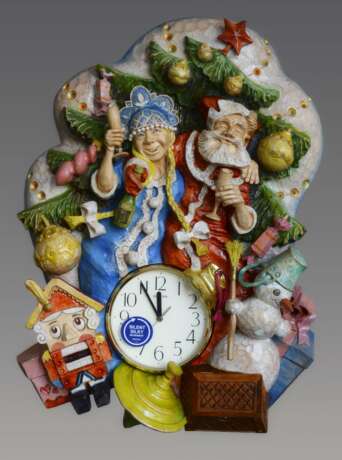 Часы со шкатулкой „Urlaubsgrüße !“, Тонированный кедр, Zeitgenössische Kunst, Alltagsleben, Россия Новосибирск, 2021 - Foto 1