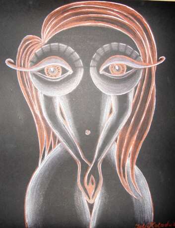 Bleistiftzeichnung „Traumfrau“, Karton, Bleistift, Zeitgenössische Kunst, концептуализм, Ukraine, 2021 - Foto 1