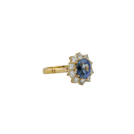 Ring mit Saphir ca. 3,0 ct in feiner Farbe und Brillanten - фото 1