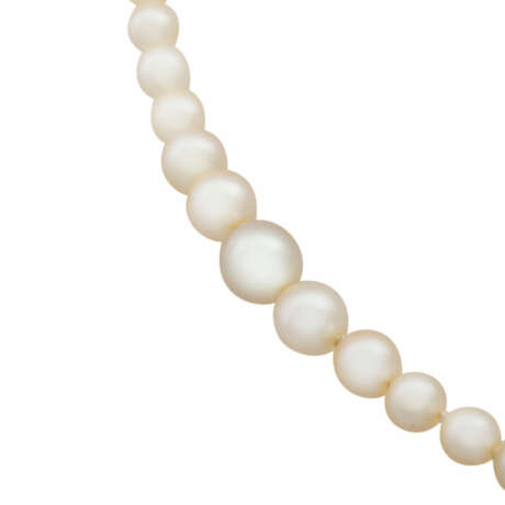 Art Déco Perlenkette mit Diamantschließe, - фото 4