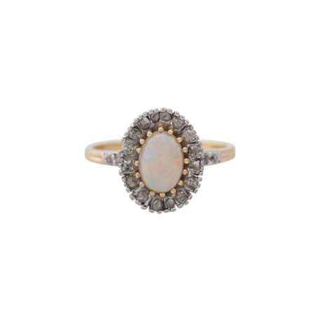 Schmuckset Ring und Brosche mit Opalen und Diamanten, - фото 3