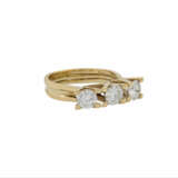 Ring mit 3 Brillanten zus. ca. 1,6 ct, - photo 1