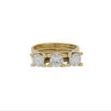 Ring mit 3 Brillanten zus. ca. 1,6 ct, - photo 2