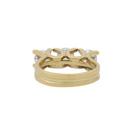 Ring mit 3 Brillanten zus. ca. 1,6 ct, - photo 4