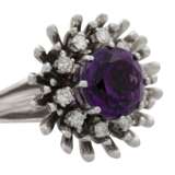 Ring mit Amethyst und Brillanten zus. ca. 0,3 ct - Foto 5