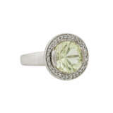 Ring mit Lemonquarz und kleinen Brillanten von zus. ca. 0,3 ct, - Foto 1