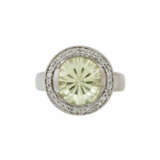 Ring mit Lemonquarz und kleinen Brillanten von zus. ca. 0,3 ct, - Foto 2