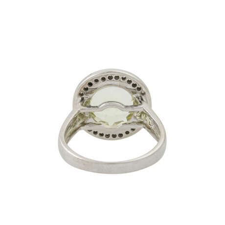 Ring mit Lemonquarz und kleinen Brillanten von zus. ca. 0,3 ct, - Foto 4