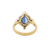 Ring mit ovalem Saphir und Brillanten von zus. ca. 0,3 ct, - photo 4