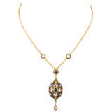 Collier mit polychromem Email, Brillanten von zus. ca. 0,7 ct, - photo 1