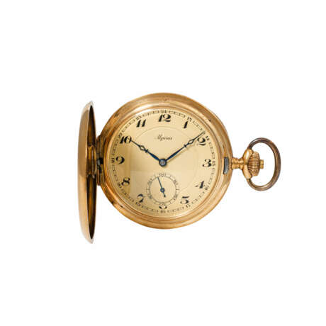 KONVOLUT ALPINA Savonette Taschenuhr, Uhrenkette und Siegelring, ca. 1930er Jahre. - Foto 2